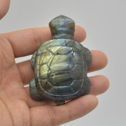 Labradorite Crystal Turtle - 3cm x 6.5cm x 4.5cm - 91 grams #08