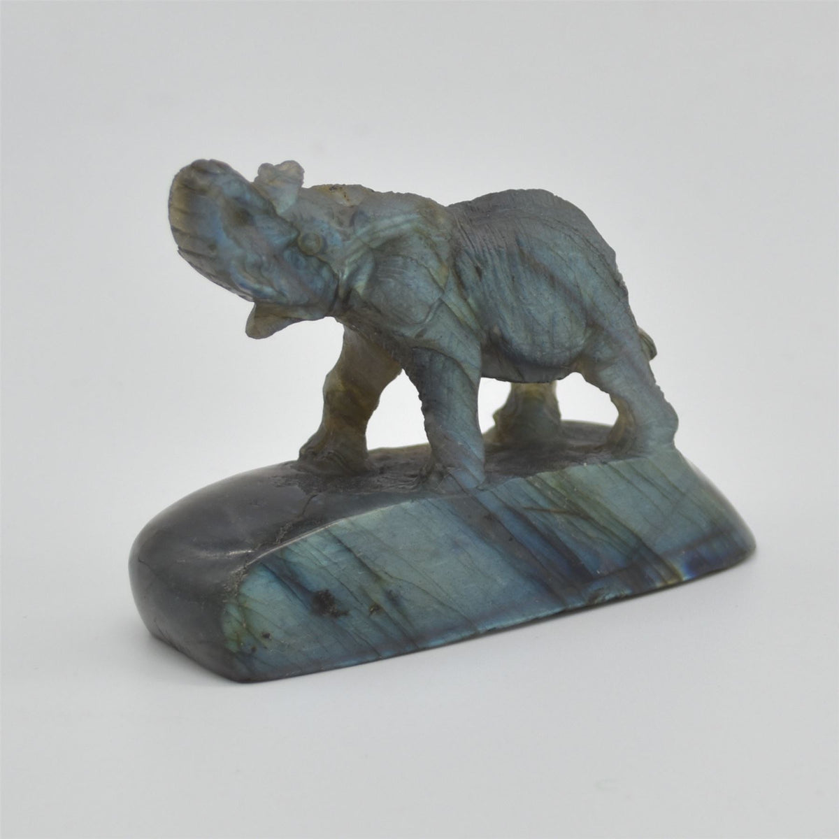 Labradorite Elephant - 8.5cm x 6.5cm x 3cm - 149 grams