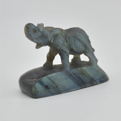 Labradorite Elephant - 8.5cm x 6.5cm x 3cm - 149 grams