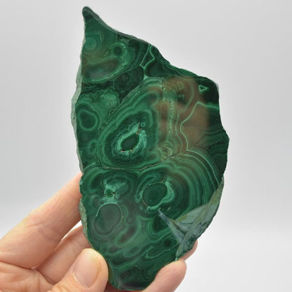 Malachite Crystal Freeform Slice, Slab - 12cm x 6.5cm x 0.70cm - 150 grams - #05
