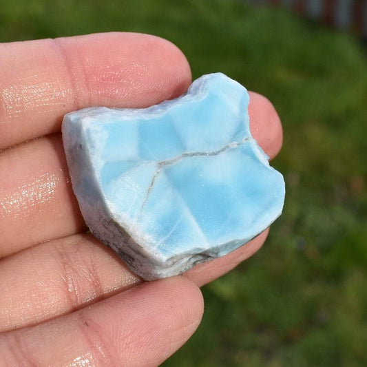 Larimar Dolphin Stone Freeform Raw Slab Slice - 29 grams - #026
