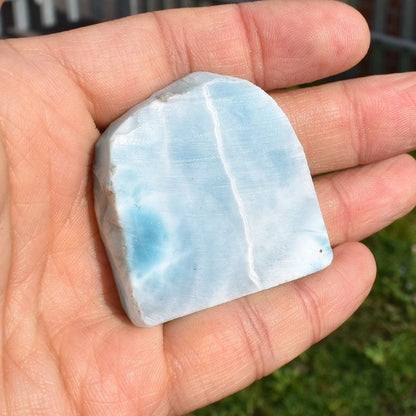 Larimar Dolphin Stone Freeform Raw Slab Slice - 41 grams - #06
