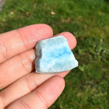 Larimar Dolphin Stone Freeform Raw Slab Slice - 14 grams - #09