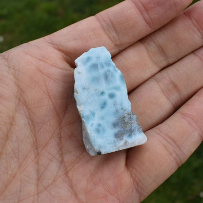 Larimar Dolphin Stone Freeform Raw Slab Slice - 17 grams - #01