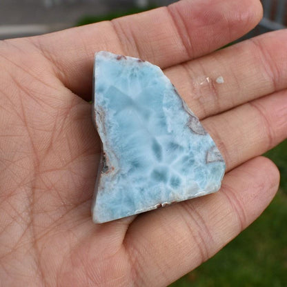 Larimar Dolphin Stone Freeform Raw Slab Slice - 24 grams - #02