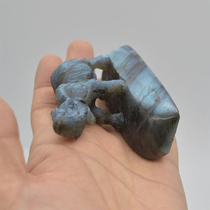 Labradorite Elephant - 8.5cm x 6.5cm x 3cm - 149 grams