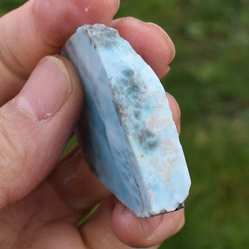 Larimar Dolphin Stone Freeform Raw Slab Slice - 38 grams - #022