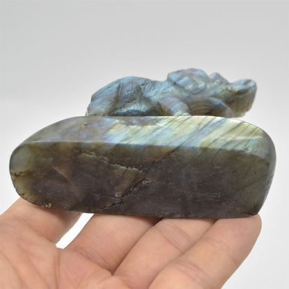 Labradorite Elephant - 8.5cm x 6.5cm x 3cm - 149 grams