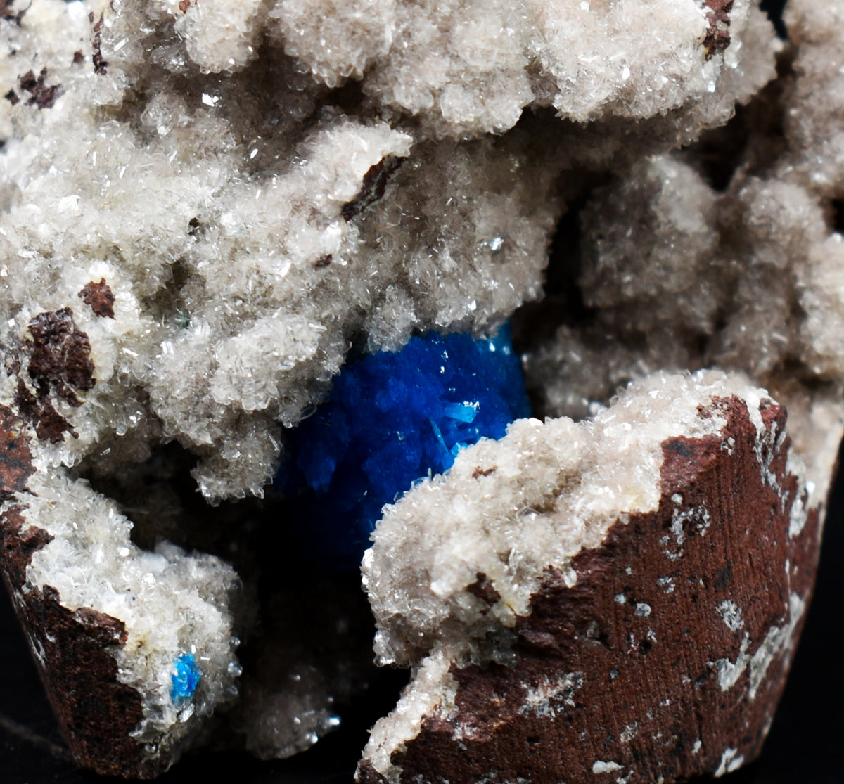 Rare Cavansite Cluster with Stilbite On Matrix from Wagholi, Pune, India - 177 grams