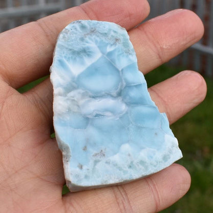 Larimar Dolphin Stone Freeform Raw Slab Slice - 52 grams - #04