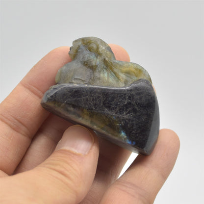 Labradorite Bunny Rabbit - 5cm x 4cm x 2.8cm - 68 grams