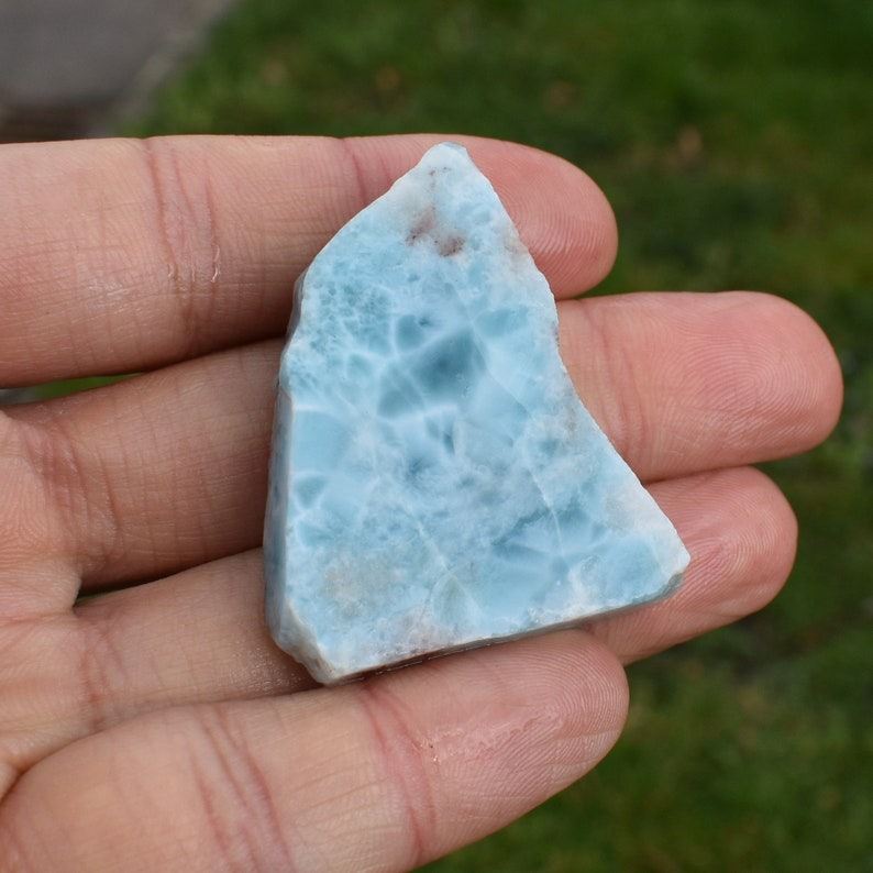 Larimar Dolphin Stone Freeform Raw Slab Slice - 24 grams - #02