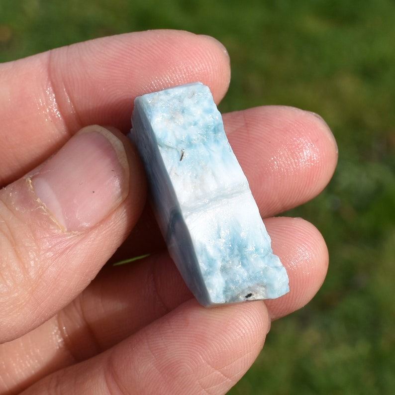 Larimar Dolphin Stone Freeform Raw Slab Slice - 14 grams - #012