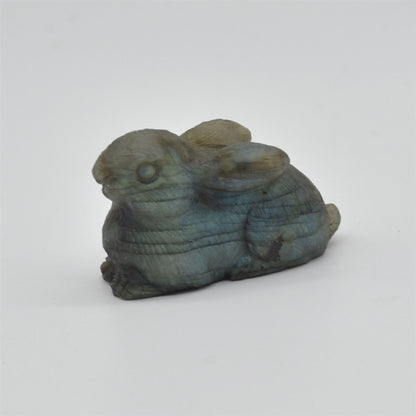 Labradorite Bunny Rabbit - 6cm x 4cm x 2.5cm - 73 grams