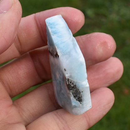 Larimar Dolphin Stone Freeform Raw Slab Slice - 30 grams - #027