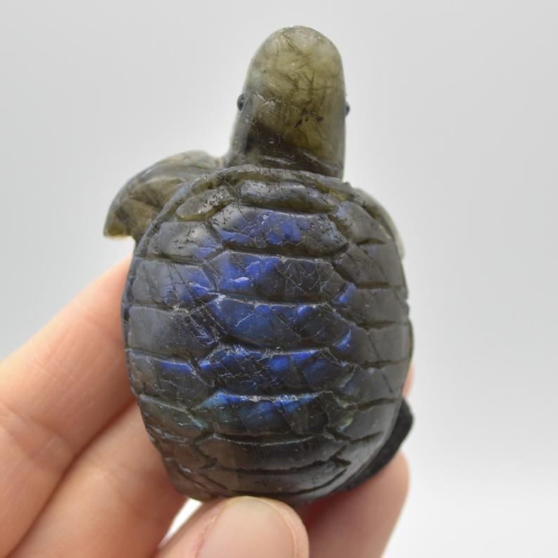 Labradorite Turtle - 6.5cm x 4cm x 2.5cm - 84 grams