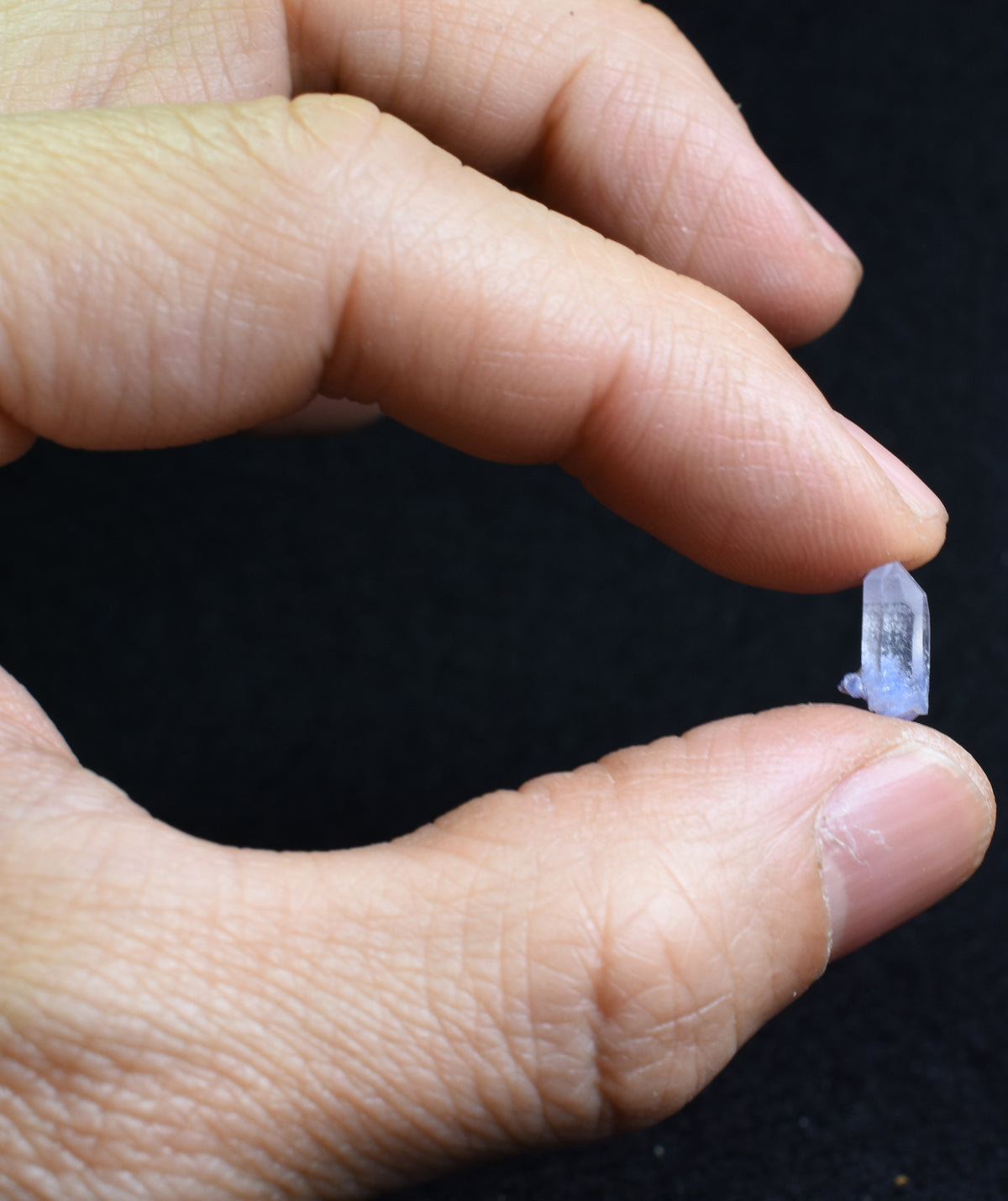Natural Dumortierite in Clear Quartz Inclusion Raw Crystal Specimen from Brazil - 3.34 grams - 2.1cm