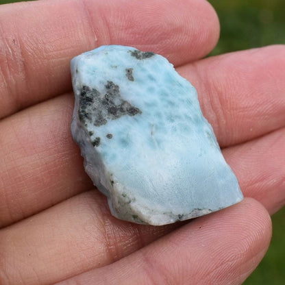 Larimar Dolphin Stone Freeform Raw Slab Slice - 13 grams - #032
