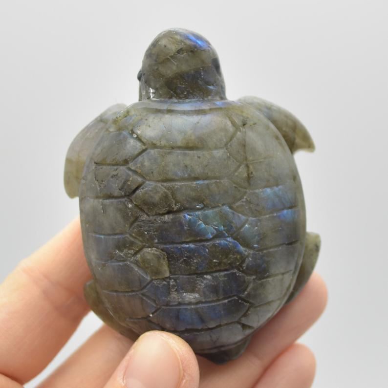 Labradorite Turtle - 7.5cm x 5cm x 2.5cm - 107 grams