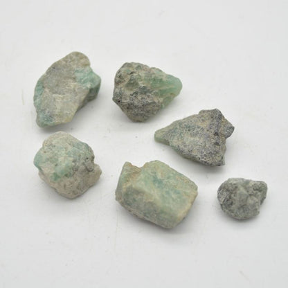Raw Emerald Specimen Rocks - 6 Count - lot 07