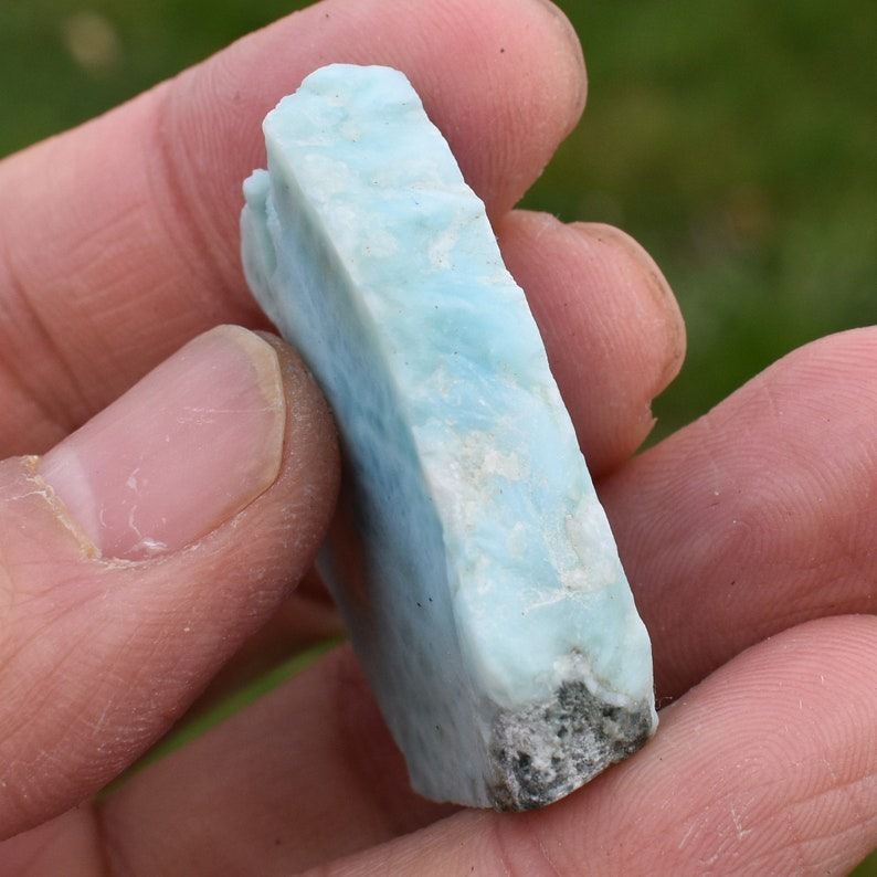 Larimar Dolphin Stone Freeform Raw Slab Slice - 19 grams - #028